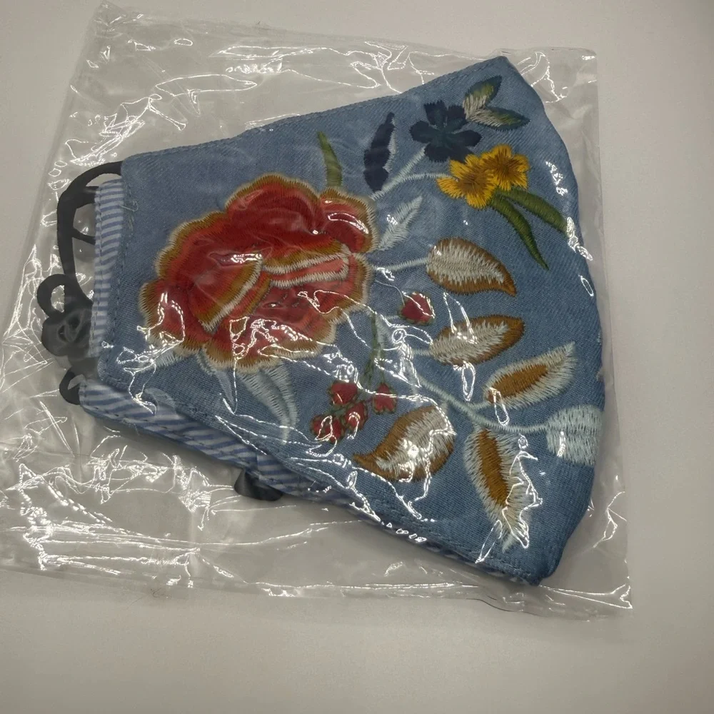 Johnny Was Floral Embroidered Face Mask